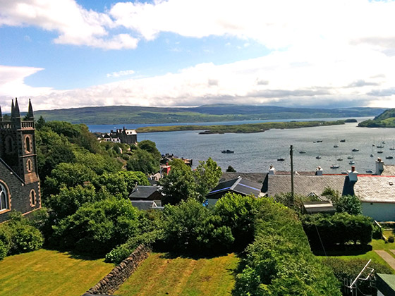 View from the top floor  in The Rowans Sef Catering Tobermory